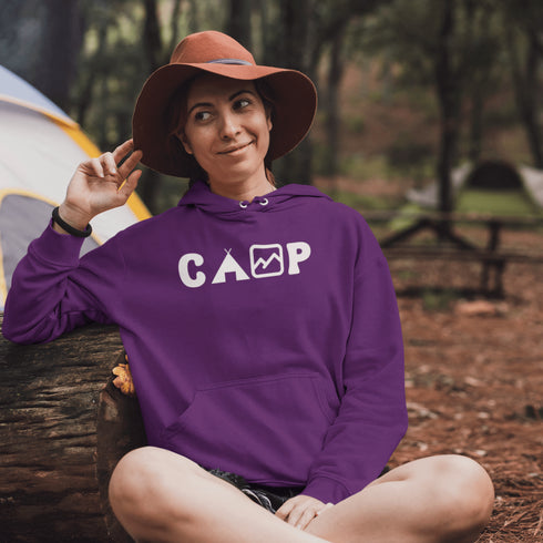 This cozy and comfortable Camping hoodie is the ultimate must-have for anyone who loves the great outdoors.